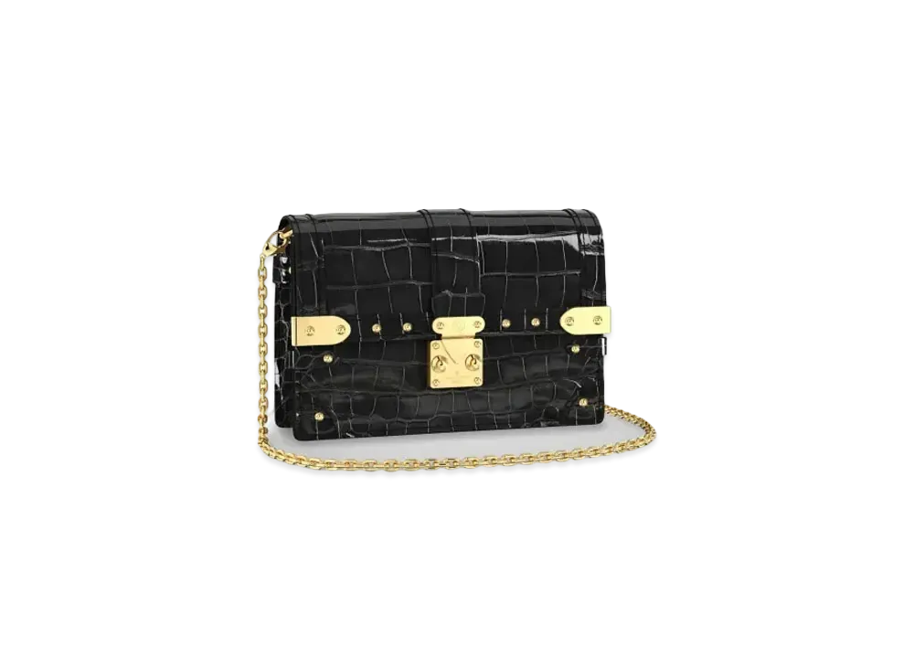 Louis Vuitton Trunk Chain Wallet Crocodilien Brillant "Noir"