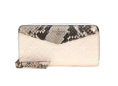 Louis Vuitton Zippy Wallet Monogram Empreinte Python "Creme Beige"