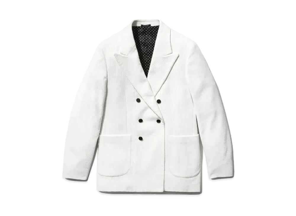 Noah x Roxy Music Corduroy Double Breasted Dinner Jacket "White"
