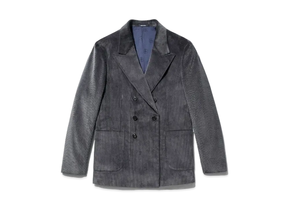Noah Oversized Double-Breasted Corduroy Sport Coat "Grey"