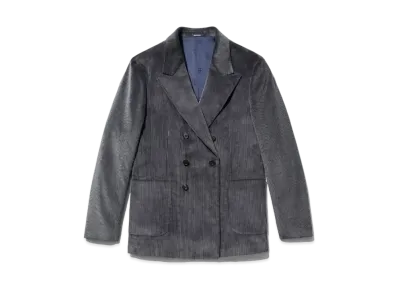 Noah Oversized Double-Breasted Corduroy Sport Coat "Grey"