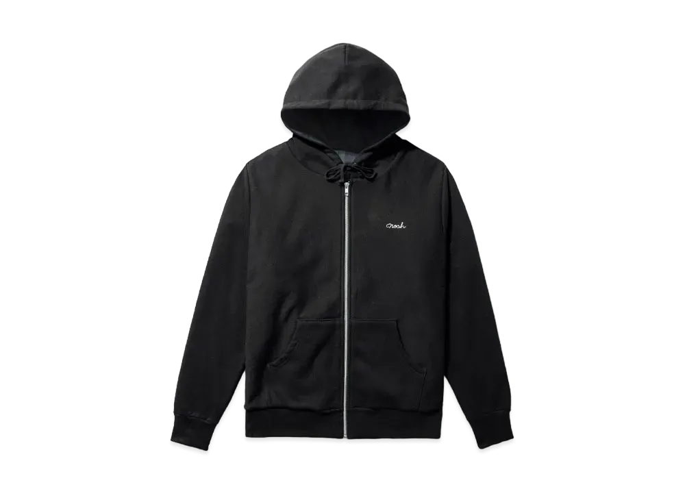 Noah Tartan-Lined Zip-Up Hoodie "Black"