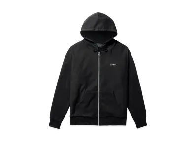 Noah Tartan-Lined Zip-Up Hoodie "Black"