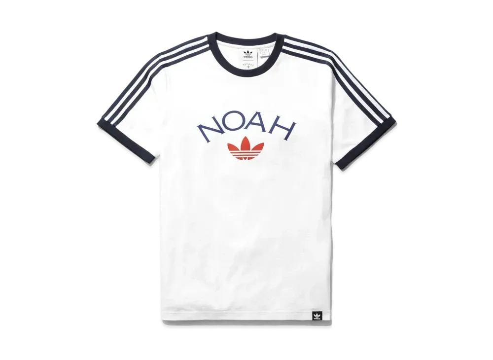 Noah Adidas core Logo Ringer "White"