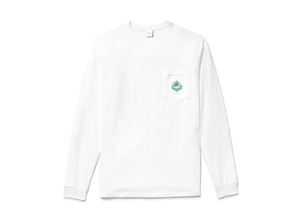 Noah LS Lotus Pocket Tee "White"