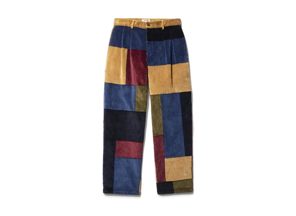 Noah x Baracuta Double-Pleat Patchwork Corduroy Trousers "Multi"
