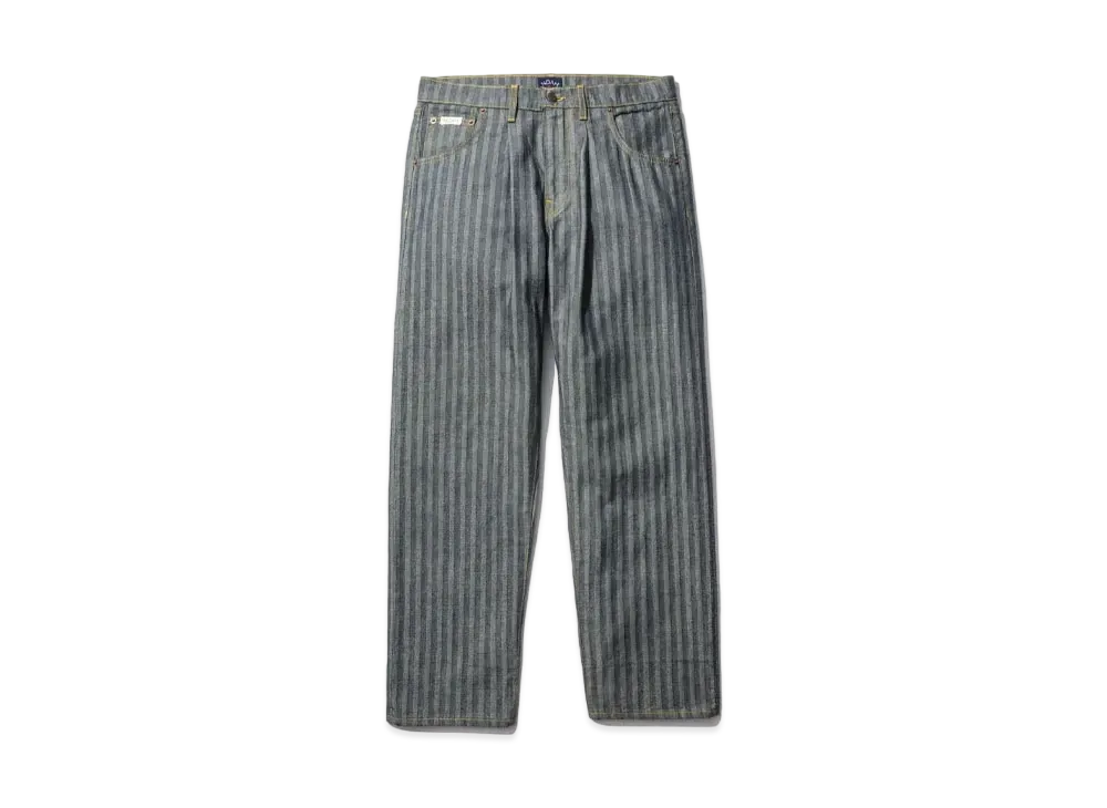 Noah Herringbone Pleated Jeans "Black"