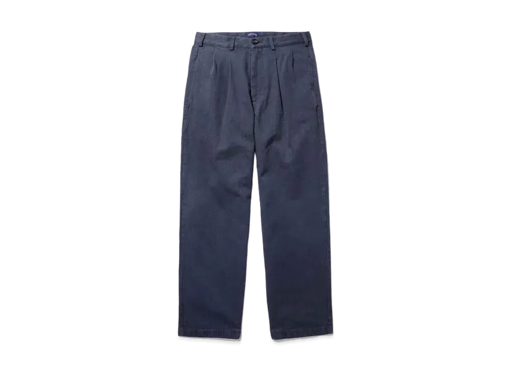 Noah Double Pleat Herringbone Trouser "Navy"