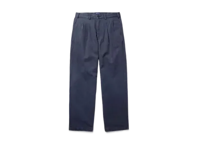 Noah Double Pleat Herringbone Trouser "Navy"
