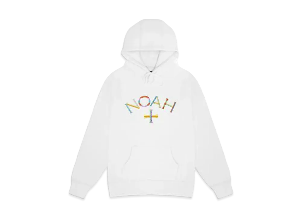 Noah EMBROIDERED CORE LOGO SUMMER HOODIE "White"