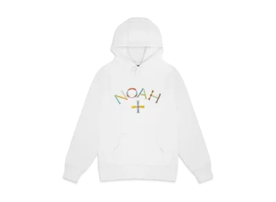 Noah EMBROIDERED CORE LOGO SUMMER HOODIE "White"