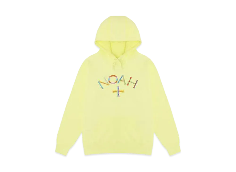 Noah EMBROIDERED CORE LOGO SUMMER HOODIE "Lime"