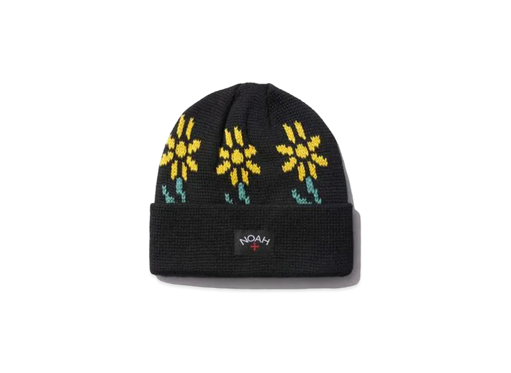 Noah FLORAL JAQUARD BEANIE "Black"