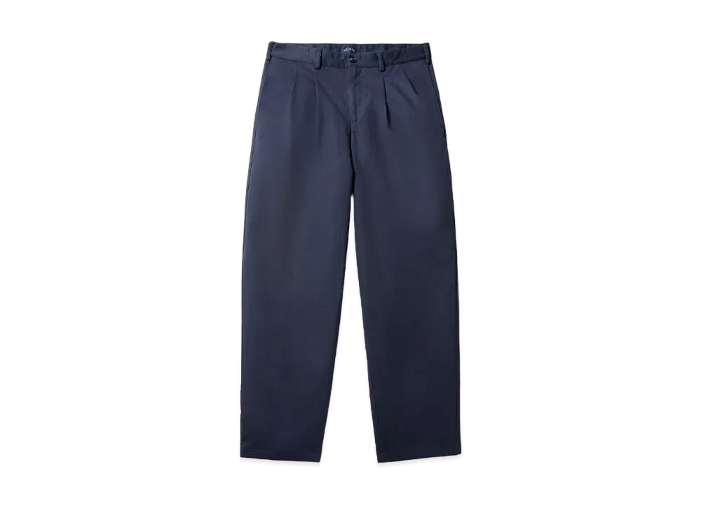 Noah Chino Twill Double-Pleat Pants "Navy"