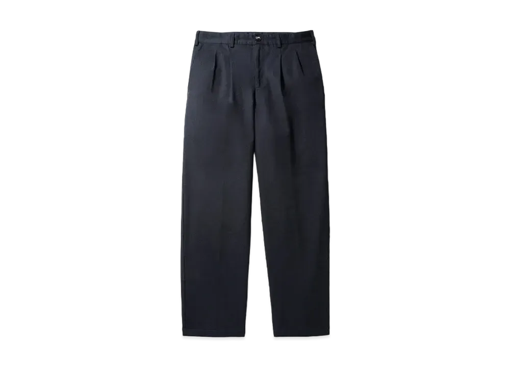 Noah Chino Twill Double-Pleat Pants "Black"