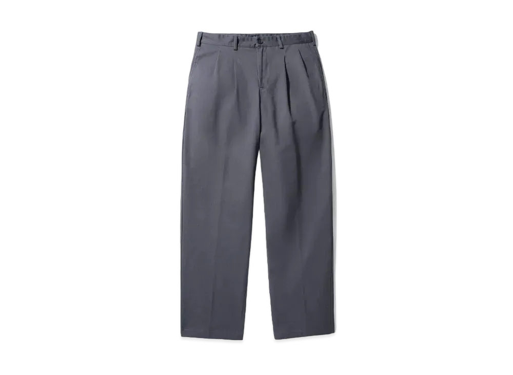 Noah Chino Twill Double-Pleat Pants "Charcoal"