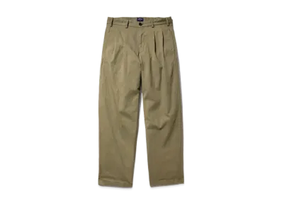 Noah Double-Pleat Herringbone Pant "Army Green"