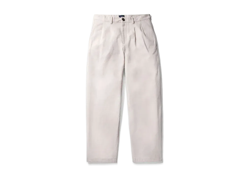 Noah Double-Pleat Herringbone Pant "Natural"