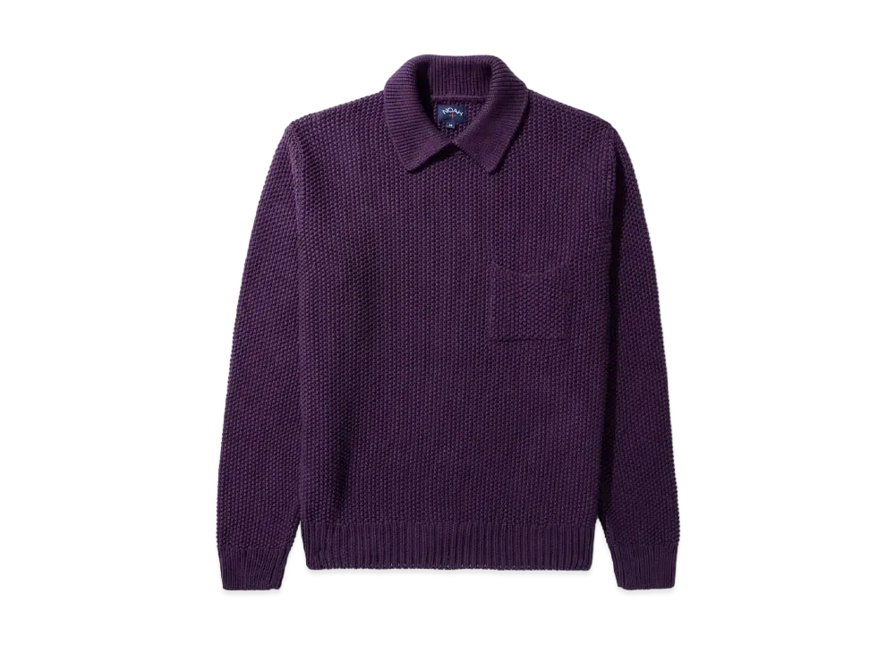 Noah Seed Stitch Collar Sweater "Deep Plum"