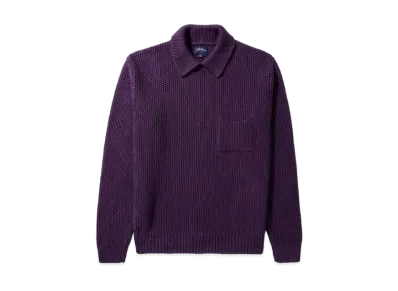 Noah Seed Stitch Collar Sweater "Deep Plum"
