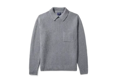 Noah Seed Stitch Collar Sweater "Heather Grey"