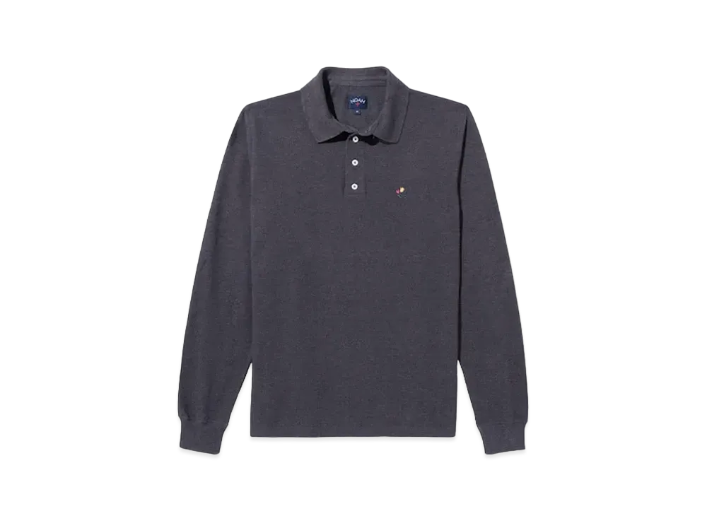 Noah ストライプ長袖ポロシャツ　ミンジ AOYAMA 【洋服の青山】ミジンストライプ起毛 ポロシャツ 長袖 メンズ