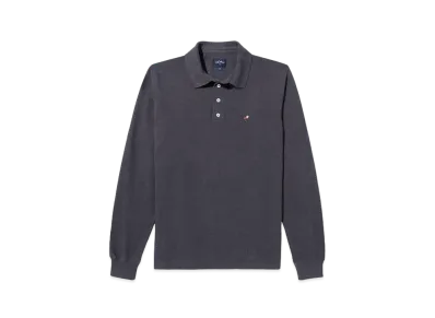 Noah Long Sleeve Pique Polo "Charcoal"