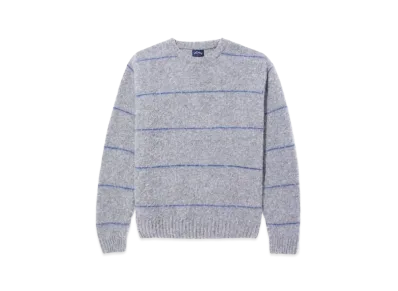Noah Stripe Shetland Sweater "Grey/Ocean Force"