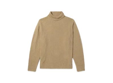 Noah Seed Stitch Turtleneck Sweater "Camel"