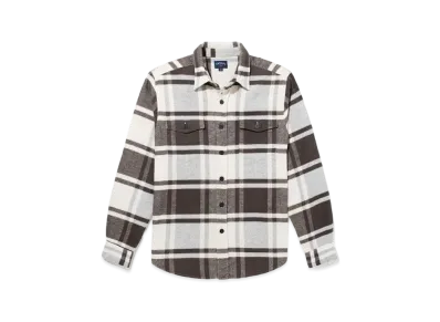 Noah Heavyweight Flannel "Cream/Brown"