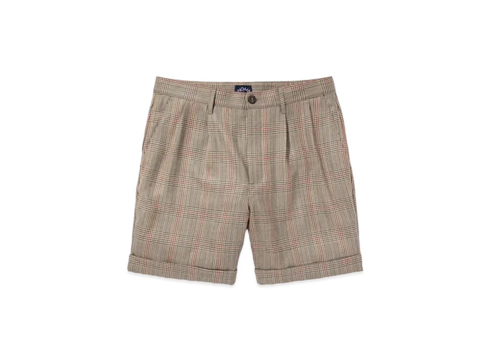 Noah Double-Pleat Tartan Short "Mint Check"