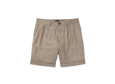Noah Double-Pleat Tartan Short "Mint Check"