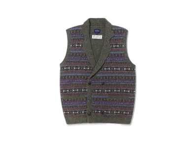 Noah Fair Isle Double Breasted Shetland Sweater Vest "Multi"