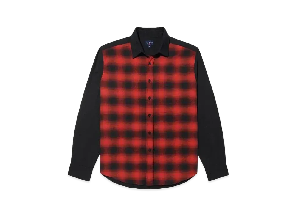 Noah Plaid Panel Shirt "Black Red"