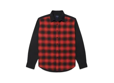 Noah Plaid Panel Shirt "Black Red"