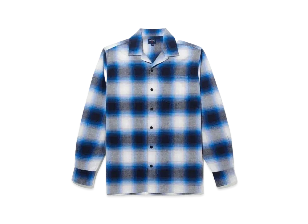 Noah Lightweight Shadow Plaid Flannel "Blue"