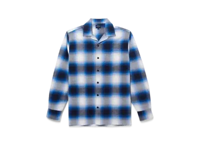 Noah Lightweight Shadow Plaid Flannel "Blue"