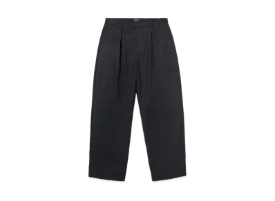 Noah Inverted Pleat Wool Trousers "Black"