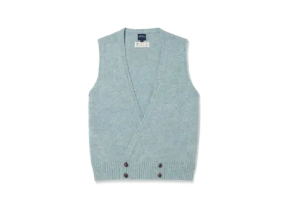 Noah Double-Breasted Shetland Sweater Vest "Blue"