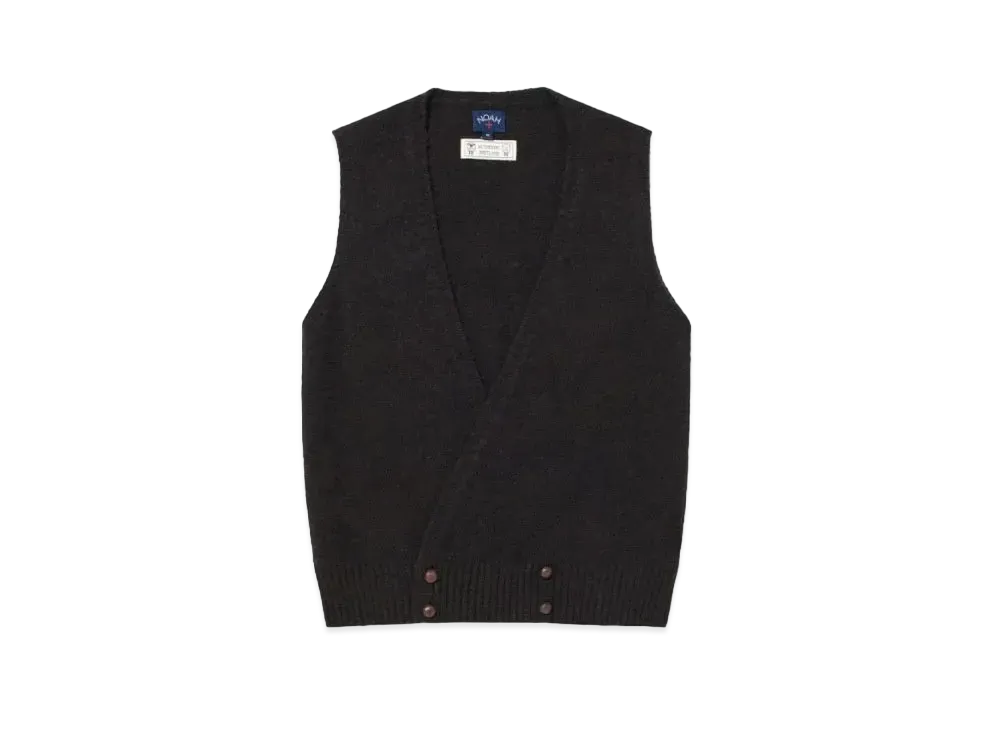Noah Double-Breasted Shetland Sweater Vest "Black"