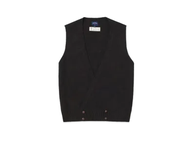 Noah Double-Breasted Shetland Sweater Vest "Black"