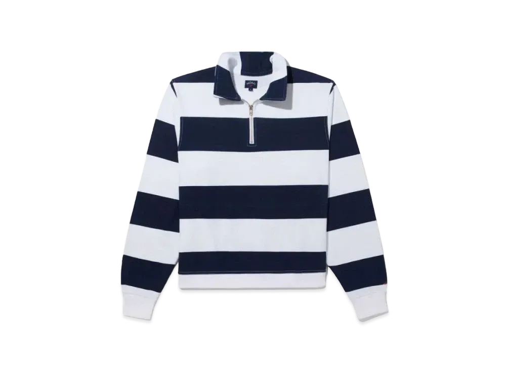 Noah Striped Lightweight Pullover Sweatshirt "White Navy"