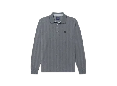Noah Jacquard Long Sleeve Polo "Grey"
