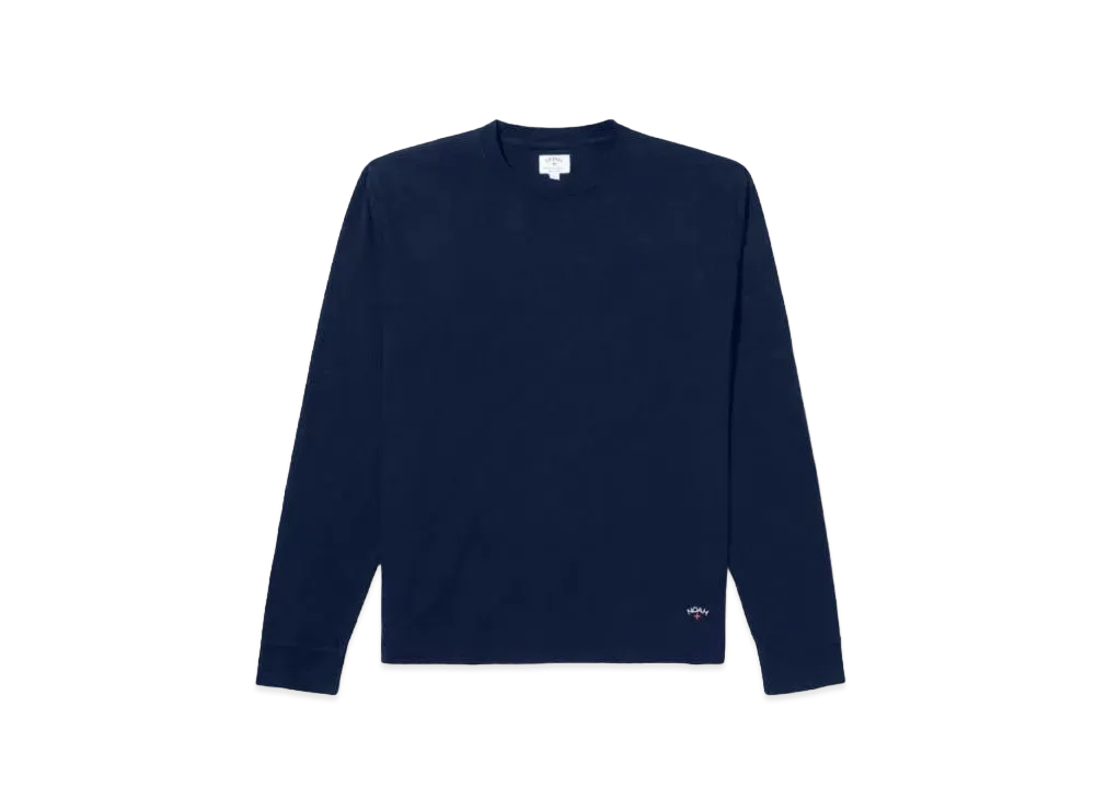 Noah Classic Long Sleeve Recycled Cotton Tee "Navy"