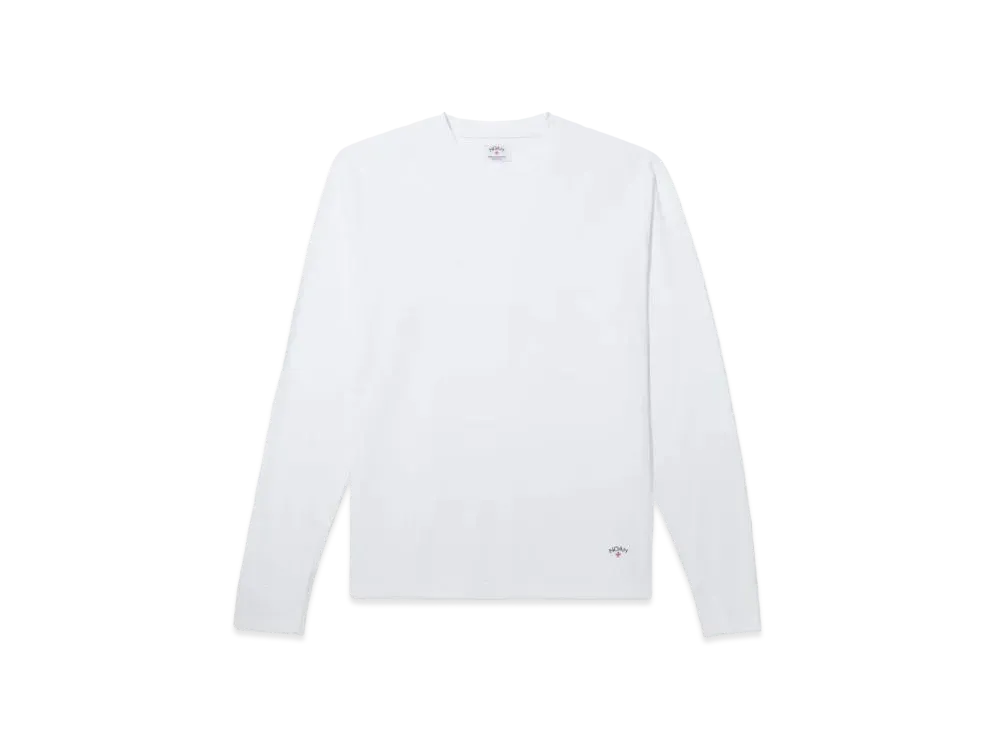 Noah Classic Long Sleeve Recycled Cotton Tee "White"