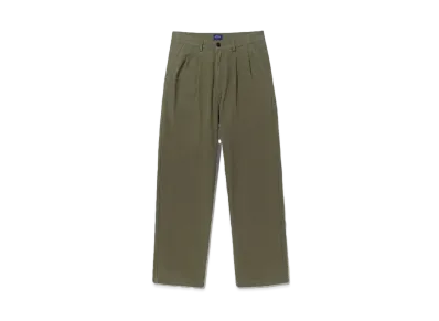 Noah Double-Pleat Cotton Pant "Dark Olive"