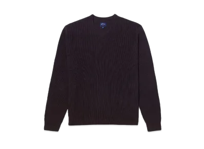 Noah V-Neck Shaker Stitch Sweater "Brown"