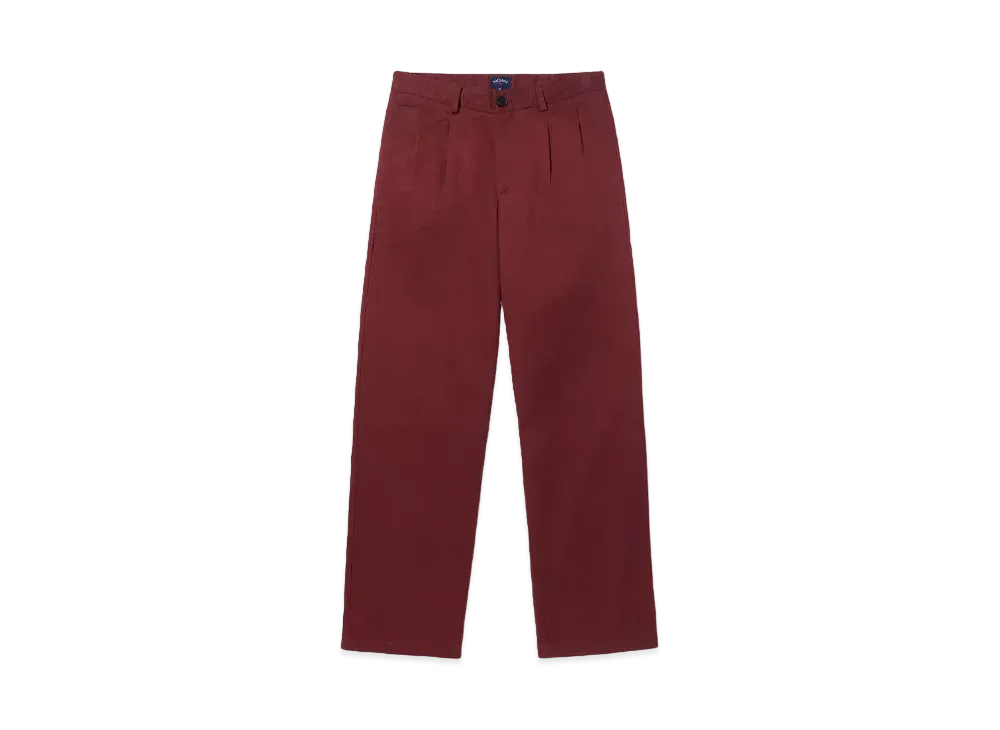 Noah Twill Double-Pleat Pant "Wine"