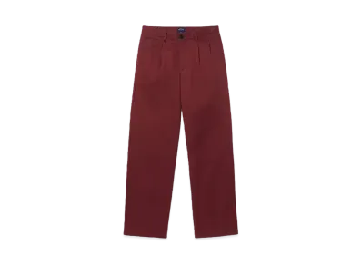 Noah Twill Double-Pleat Pant "Wine"