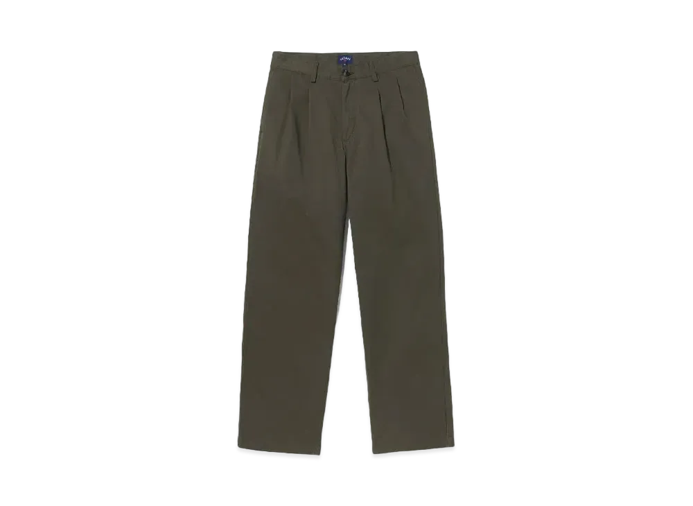 Noah Twill Double-Pleat Pant "Olivewood"